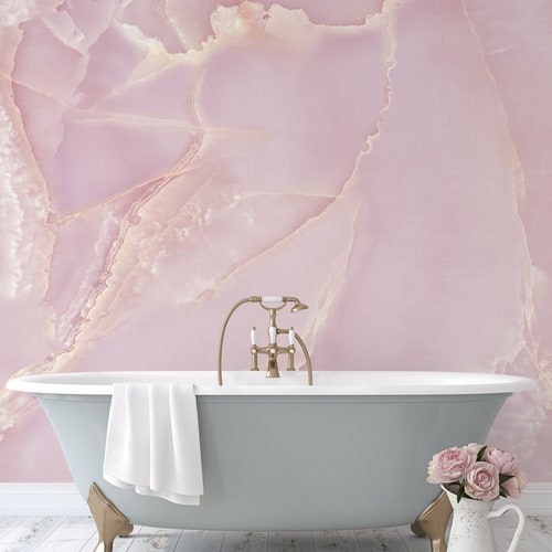 Rose Gold Marble Texture Wallpaper Peel and Stick Removable Etsy