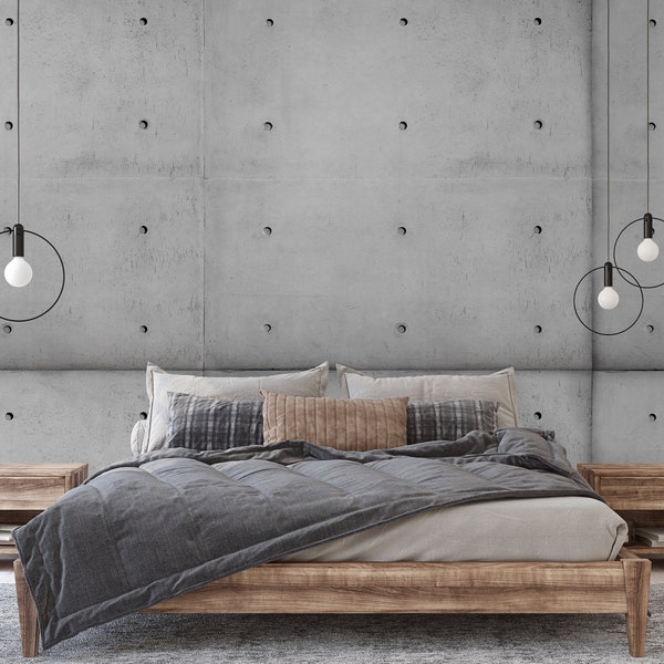 Modern Art Peel and Stick Mural Wallpaper - Gray Concrete Cement Self Adhesive Wallpaper - Removable Wall Decal Minimalist Decor CCM097