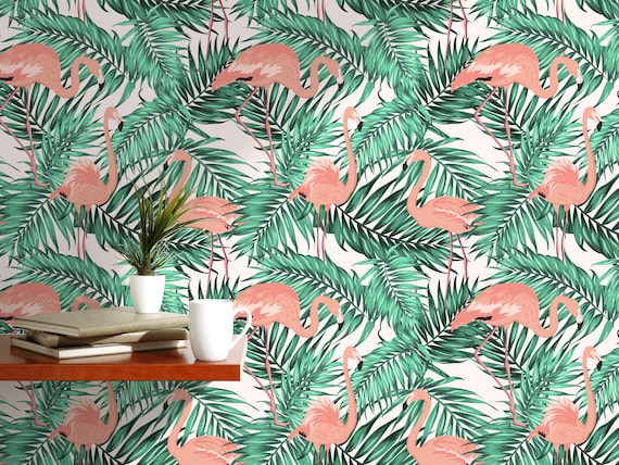 Peel-and-Stick Removable Wallpaper Leaves Palm Botanical Tropical Jungle