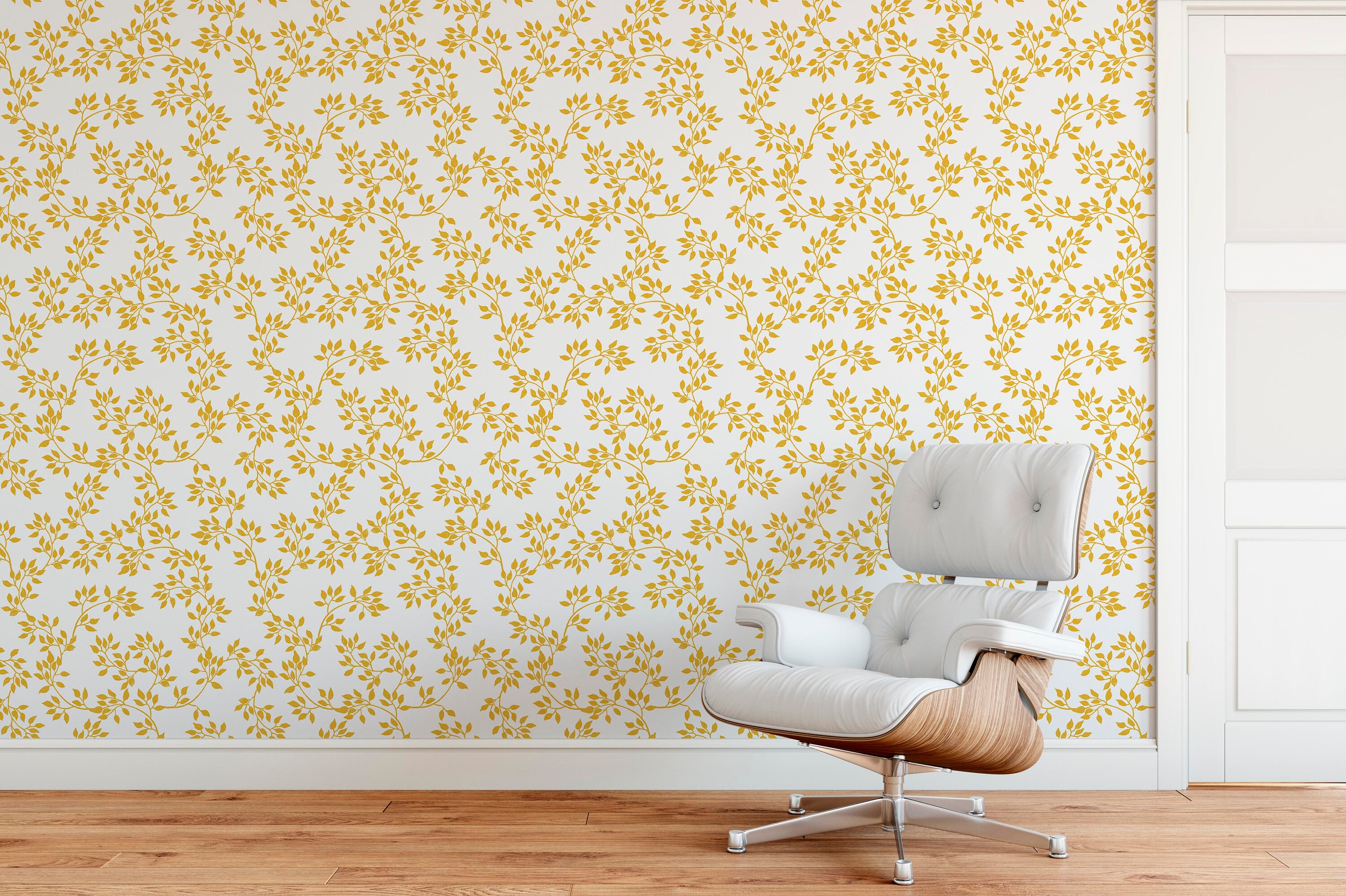 Self Adhesive Yellow Leaves Wallpaper Peel and Stick Luxury Etsy