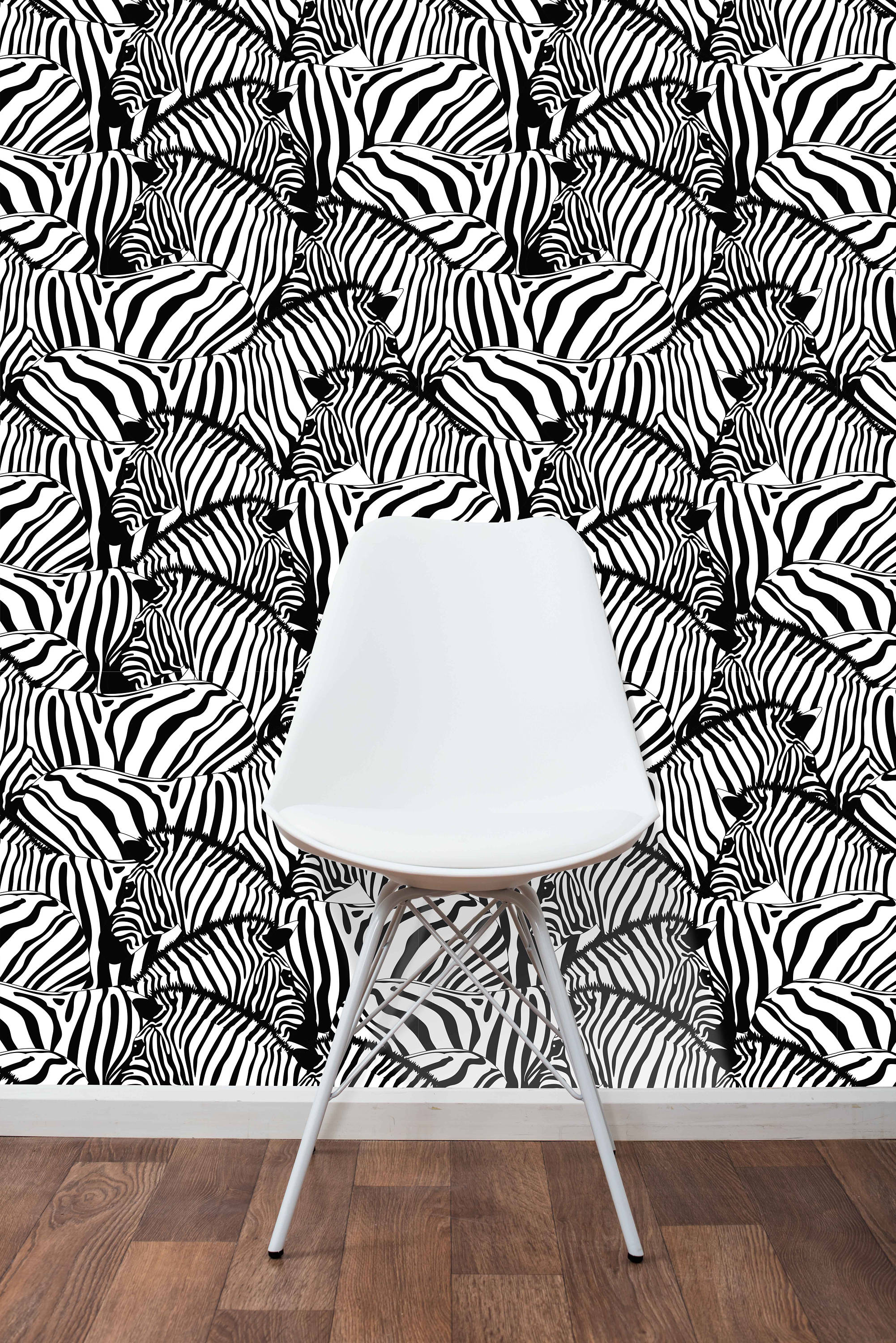 Peel and Stick Black White Zebra Wallpaper Removable Safari Etsy