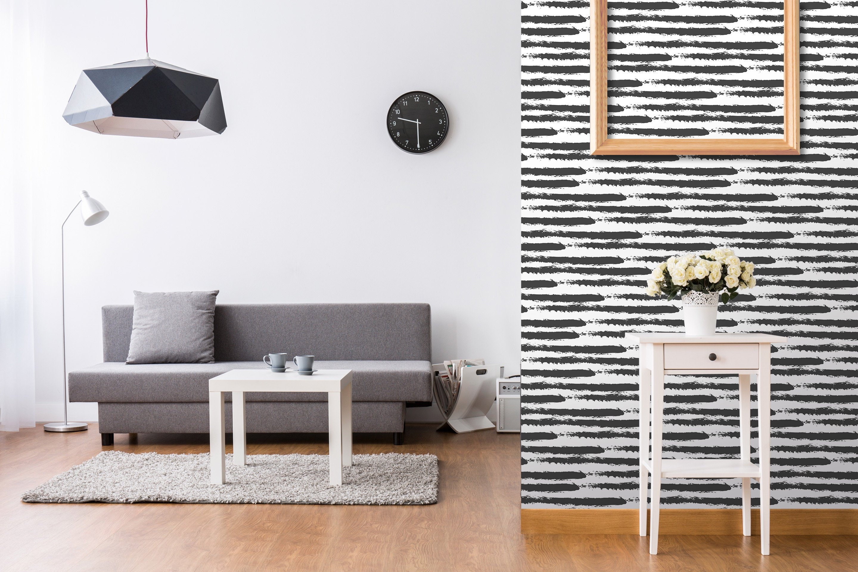 Self Adhesive Removable Wallpaper Vinyl Dark Gray Horizontal Etsy