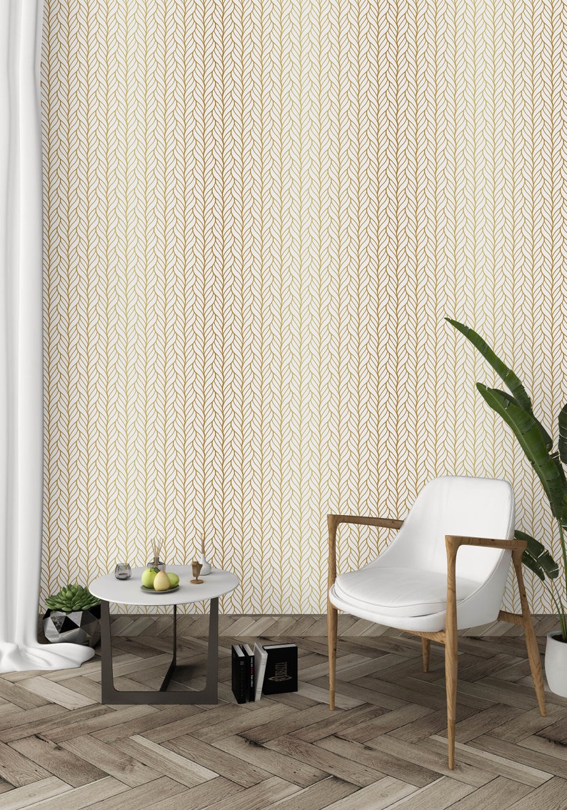 Art Deco Peel and Stick Wallpaper Vintage Geometric Removable Wall Paper Abstract Wall Decor Self Adhesive Herringbone Decal CC217 image 4