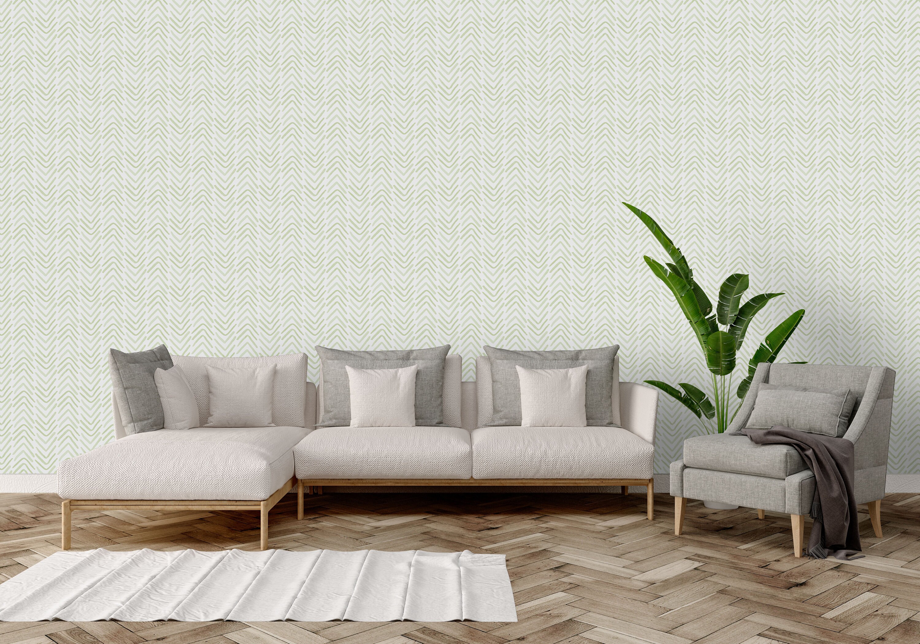 Peel and Stick Green Chevron Wallpaper self Adhesive - Etsy