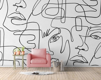 Faces Wallpaper Etsy