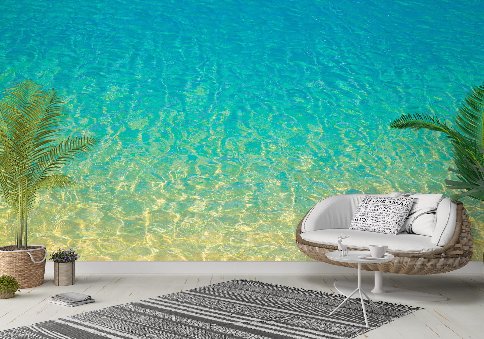 Peel and Stick Ocean Beach Wall Mural Self Adhesive Blue Etsy