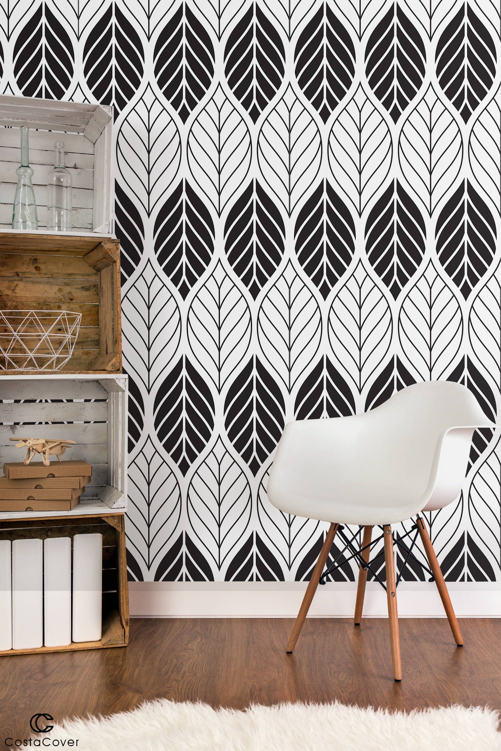 Self Adhesive Geometric Wallpaper Peel and Stick Black and Etsy