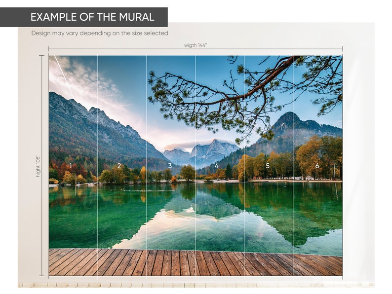Mountain Lake Peel and Stick Wall Mural - Authentic Landscape Photo ...