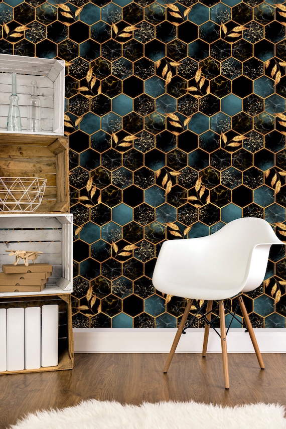 Gold and Black Marble Contact Paper Peel and Stick Wallpaper