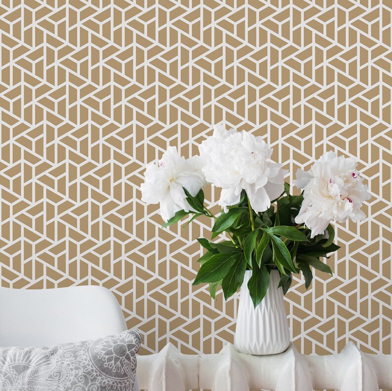 Self Adhesive Geometric Wallpaper Abstract Peel and Stick Etsy