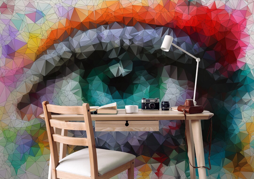 Abstract Eye Peel and Stick Wall Mural - Geometric Vector Colorful ...