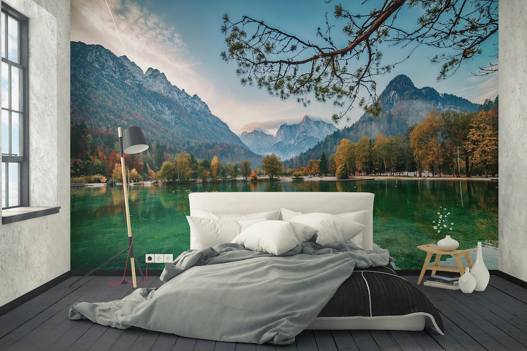 Mountain Lake Peel and Stick Wall Mural - Authentic Landscape Photo ...
