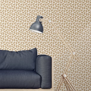 Self Adhesive Geometric Wallpaper - Abstract Peel and Stick Wall Paper - Temporary Triangle Wall Decal- Removable Art Deco Mural CC178