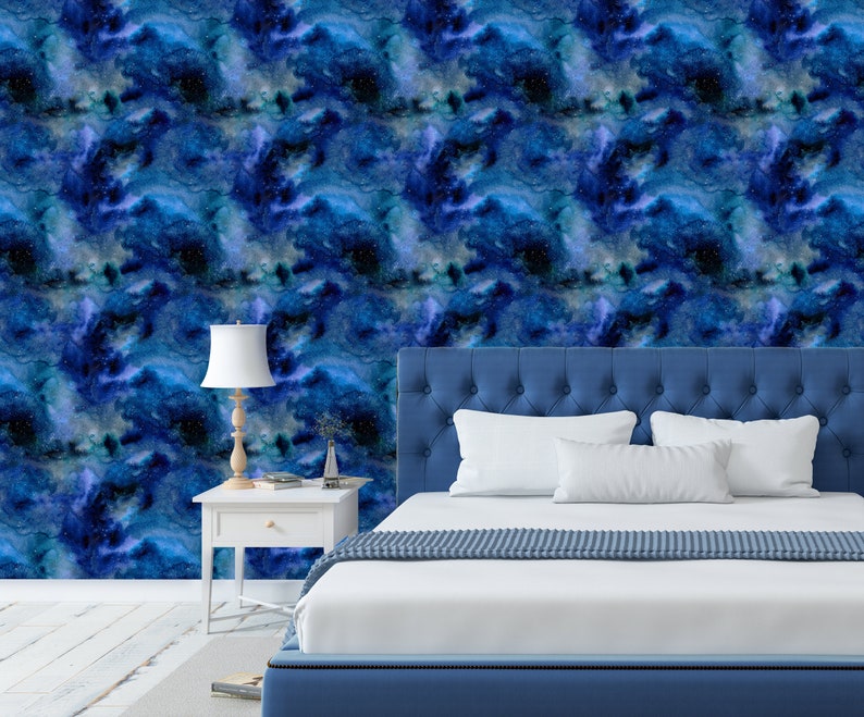 Magical Space Peel and Stick Wallpaper - Dark Blue Sky Wall Decal Print ...