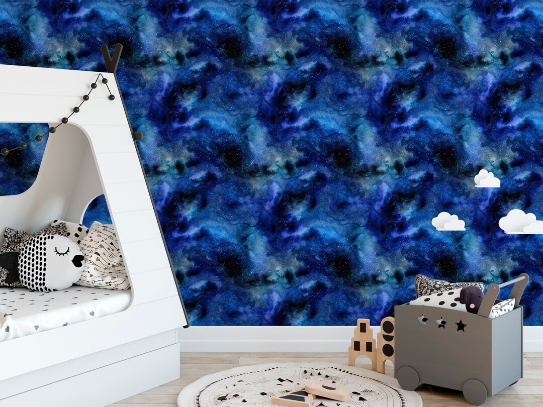 Magical Space Peel and Stick Wallpaper - Dark Blue Sky Wall Decal Print ...