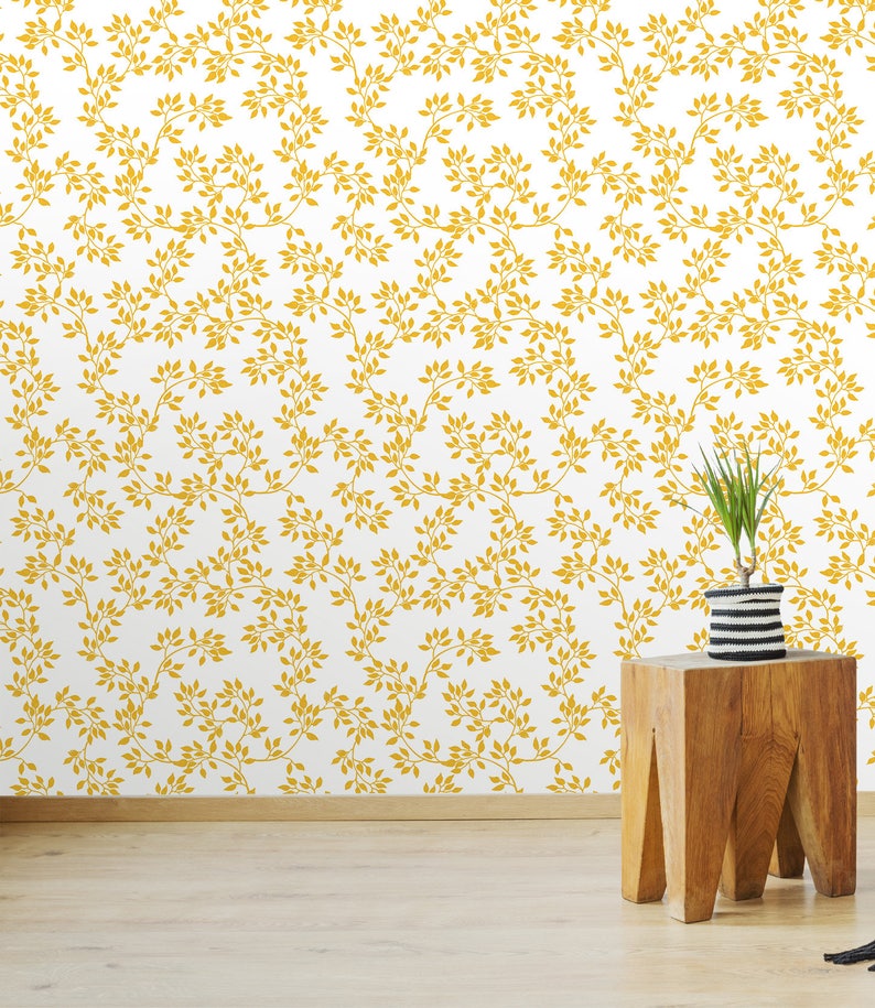 Self Adhesive Gold Leaves Removable Wallpaper Peel and Stick Etsy