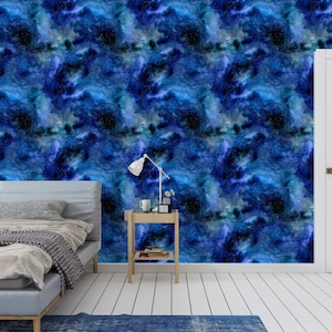 Magical Space Peel and Stick Wallpaper - Dark Blue Sky Wall Decal Print ...