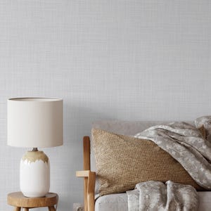 Gray Linen Texture Peel & Stick Wallpaper - Modern Style Self Adhesive Wall Decal - Neutral Minimalist Design Removable Wall Mural CC341