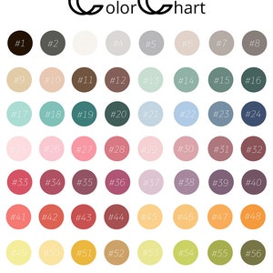 Puede incluir: Carta de colores con 64 muestras de colores diferentes dispuestas en una cuadr&iacute;cula. Cada muestra est&aacute; etiquetada con un n&uacute;mero del 1 al 64.