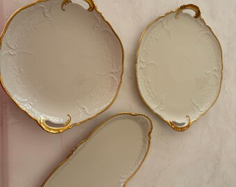 Juego de tres bandejas vintage de la colección clásica Rose de Rosenthal Sanssouci