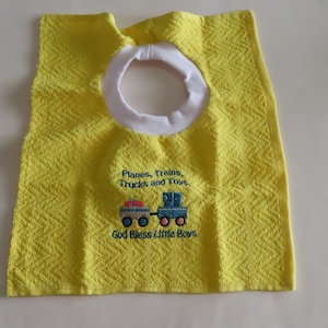 Machine Embroidered Boys Towel Bibs