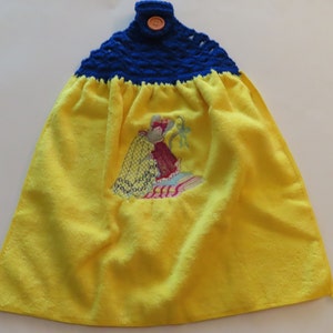 Crafting Themed Machine Embroidered and Crocheted Hanging Hand Towels