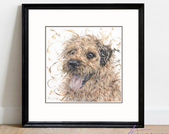 Happy- go- lucky limited edition print (border terrier)