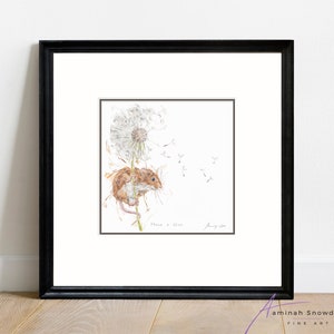 Make a wish- limited edition art print (harvest/field mouse)