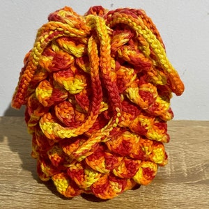 Crochet Dragon Egg Drawstring Dice Bag