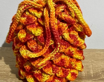 Gehaakte Dragon Egg trekkoord dobbelstenen tas