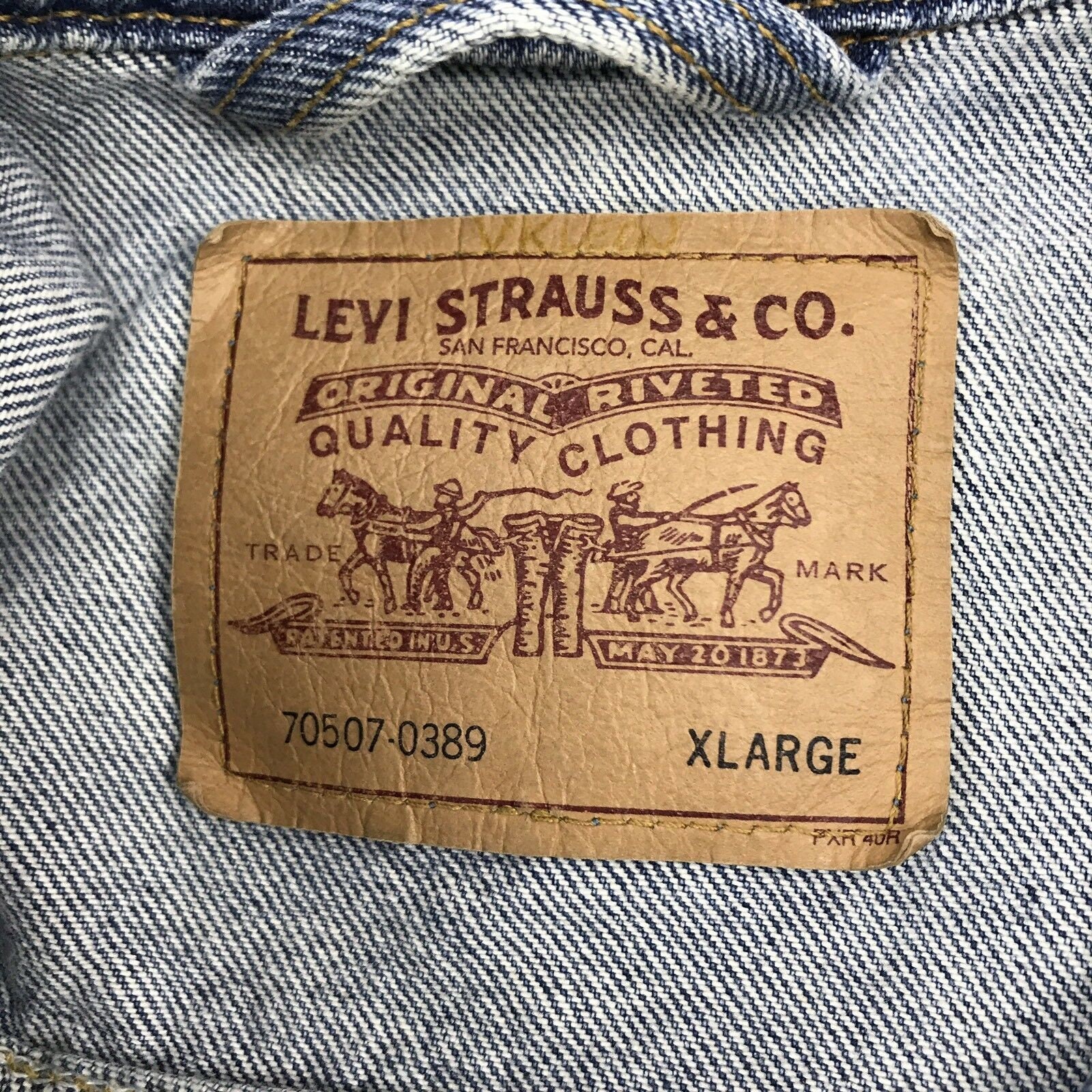 Levis Mens XL Vtg Blue Denim Red Tab Jeans Trucker Jacket - Etsy