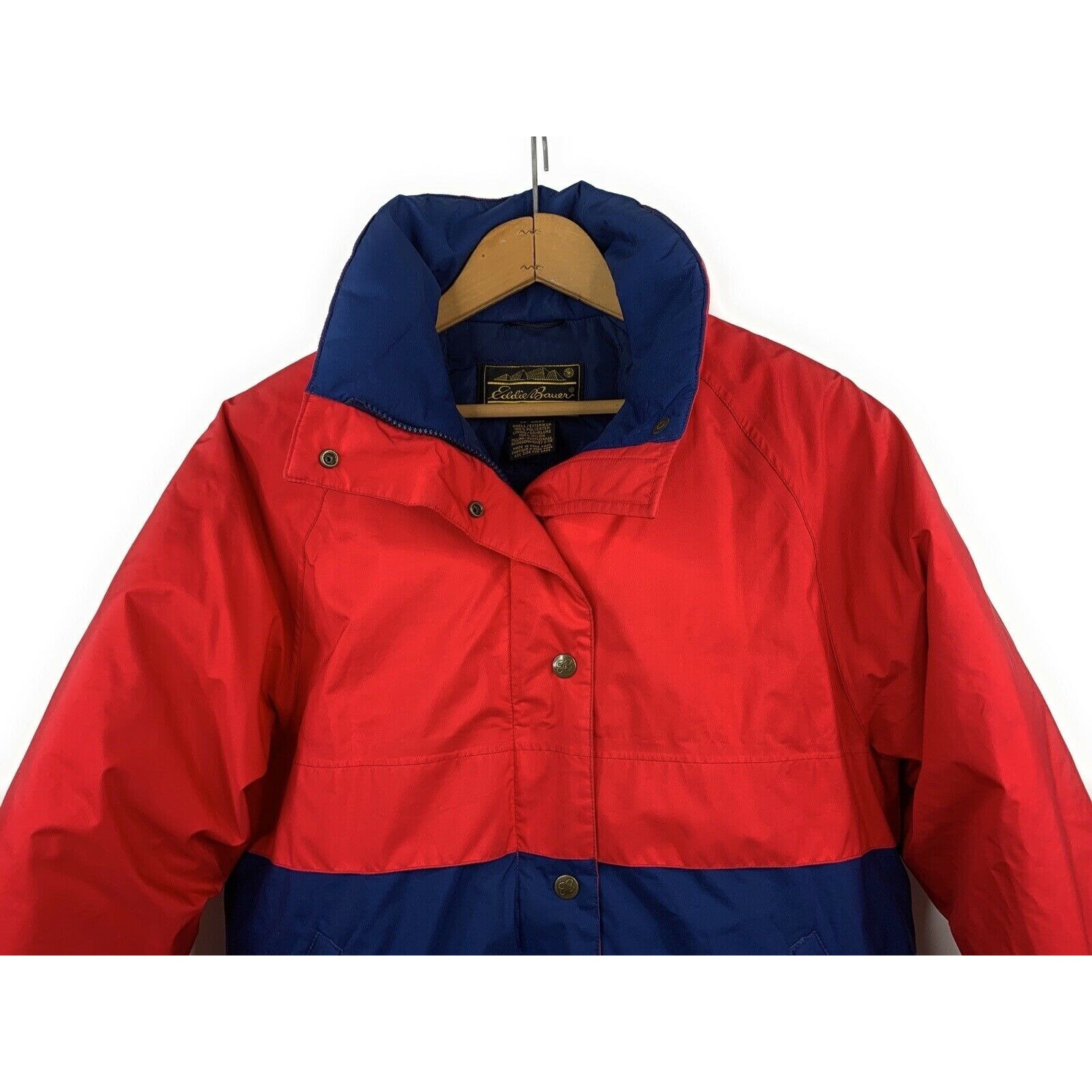 Vintage Eddie Bauer Goose Down Jacket Small Petite Red Blue - Etsy