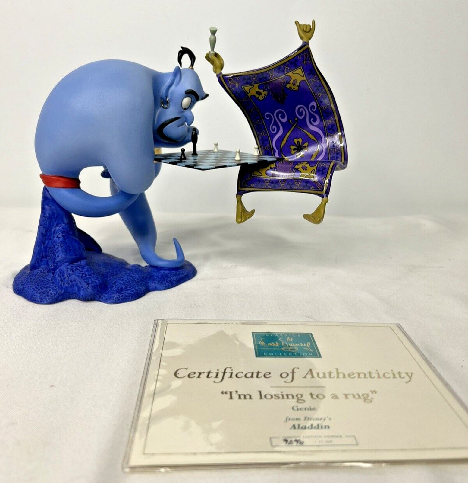 WDCC Genie Aladdin I'm Losing to A Rug 7476/12500 With Box