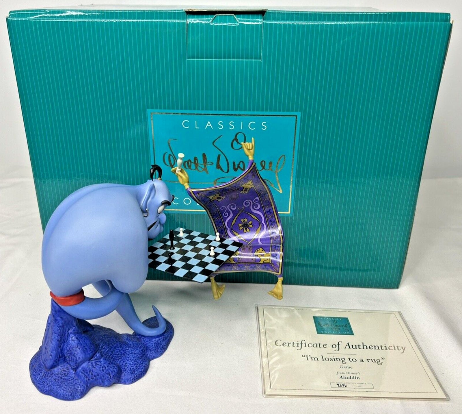 WDCC Genie Aladdin I'm Losing to A Rug 7476/12500 With Box