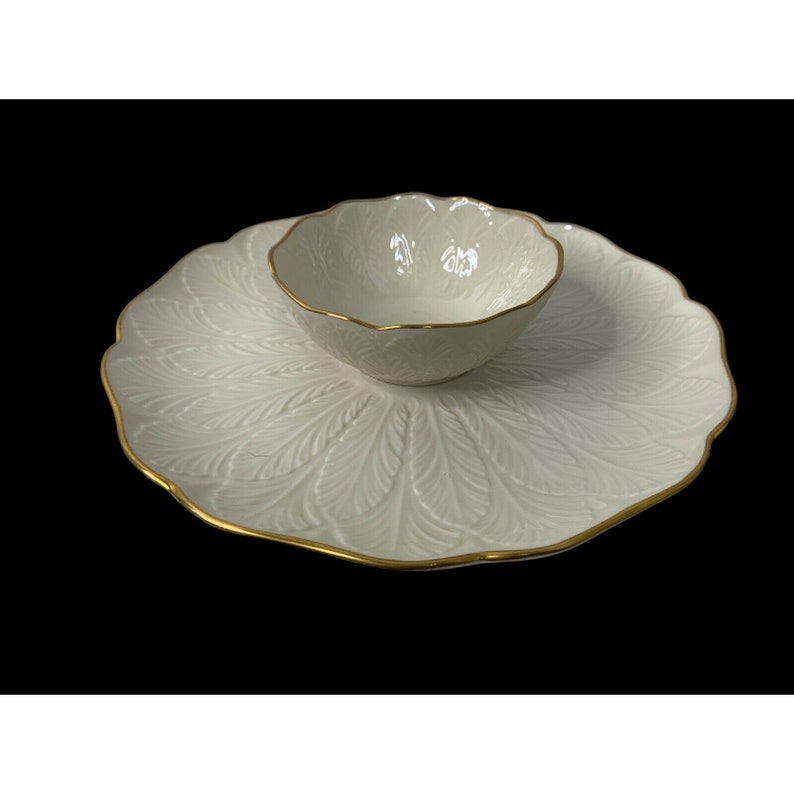 Lenox Chip Dip Greenfield Collection Cream Gold Trim 10 Etsy