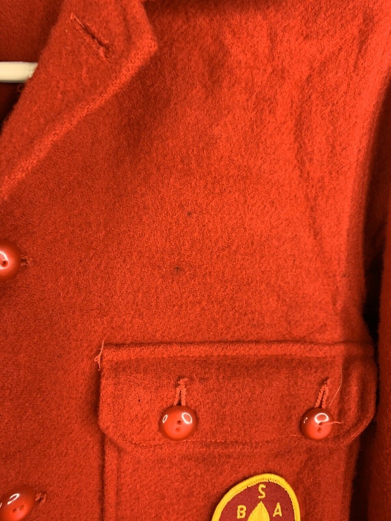 Vintage 70/'s BSA Boy Scouts America Red Wool Jacket Order of the Arrow Size 18