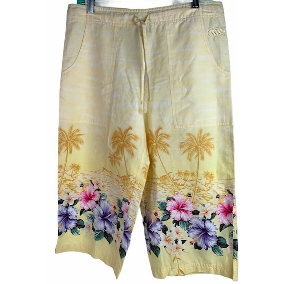 Nalu Wahine Hawaiian Pants XS  30" Waist Yellow B… - image 1