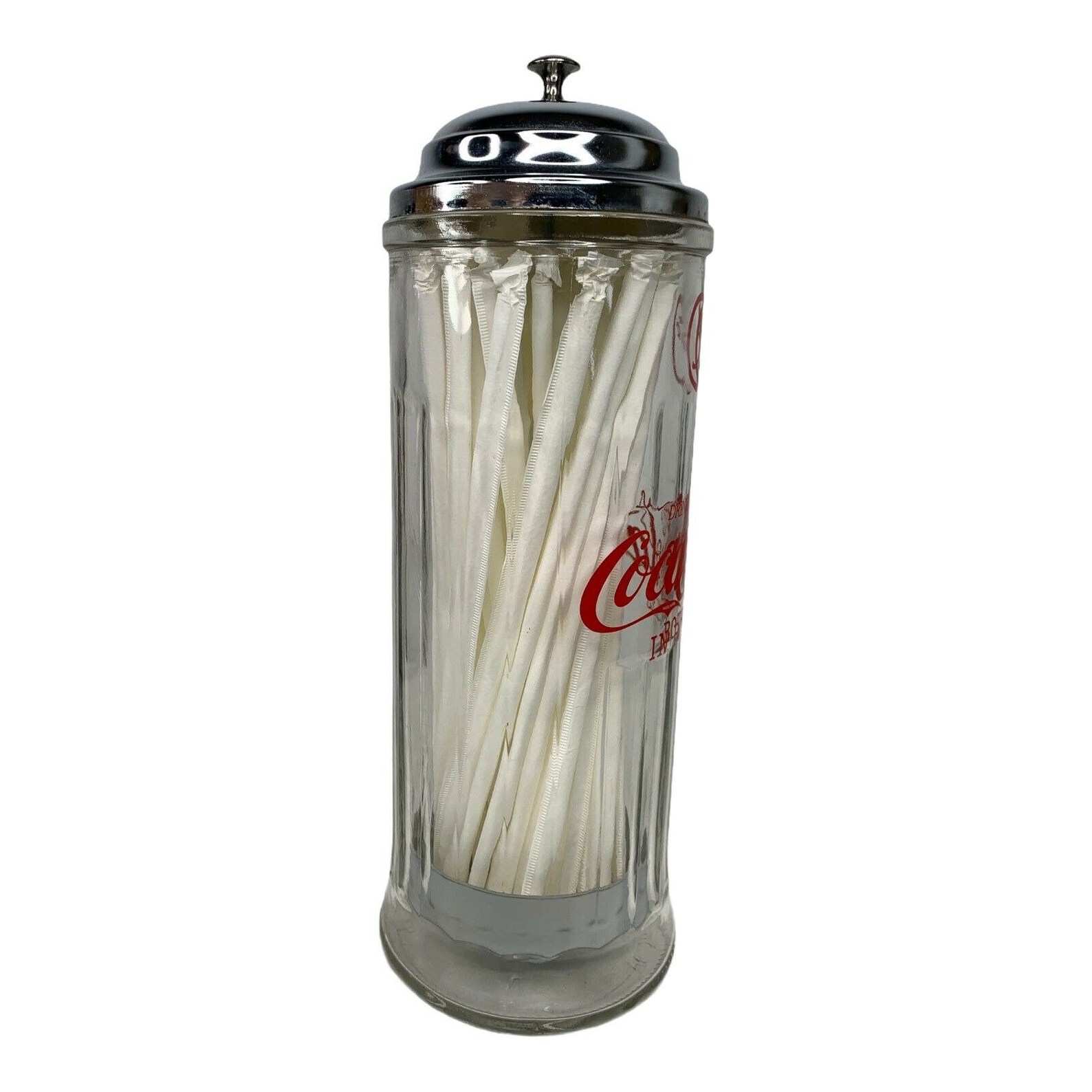 Coca Cola Coke Straw Dispenser Glass Soda Fountain Nostalgic Décor