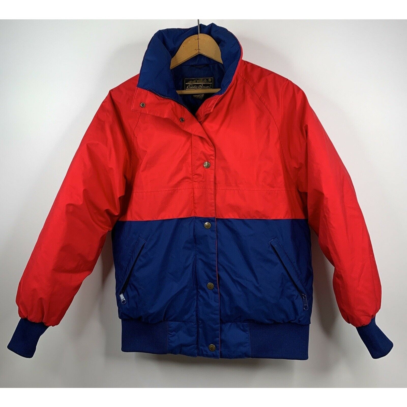 Vintage Eddie Bauer Goose Down Jacket Small Petite Red Blue - Etsy