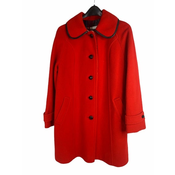 red wool coat peter pan collar