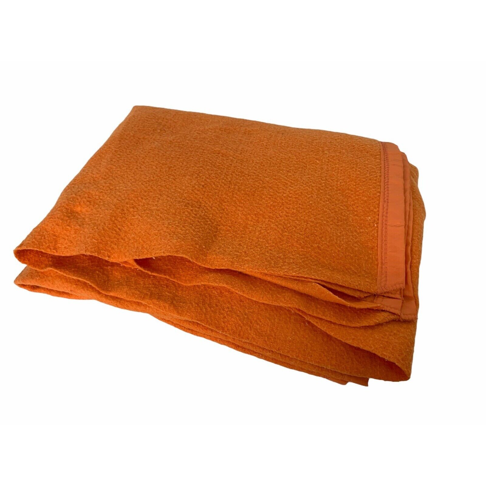 Vintage 70's Acrylic Blanket Satin Trim 0range Twin 67 W x Etsy