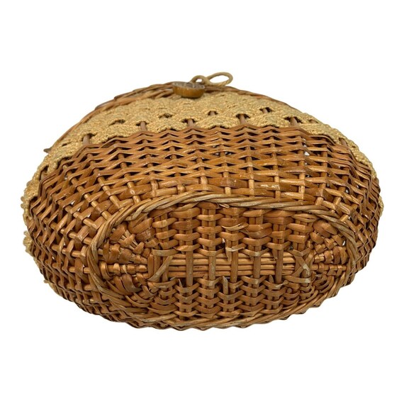 Nantucket Style Rattan Bucket Basket Purse 11 x 9 x 5… Gem