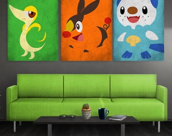 Snivy Tepig Oshawott Poster Set: Fifth Generation Starter Prints