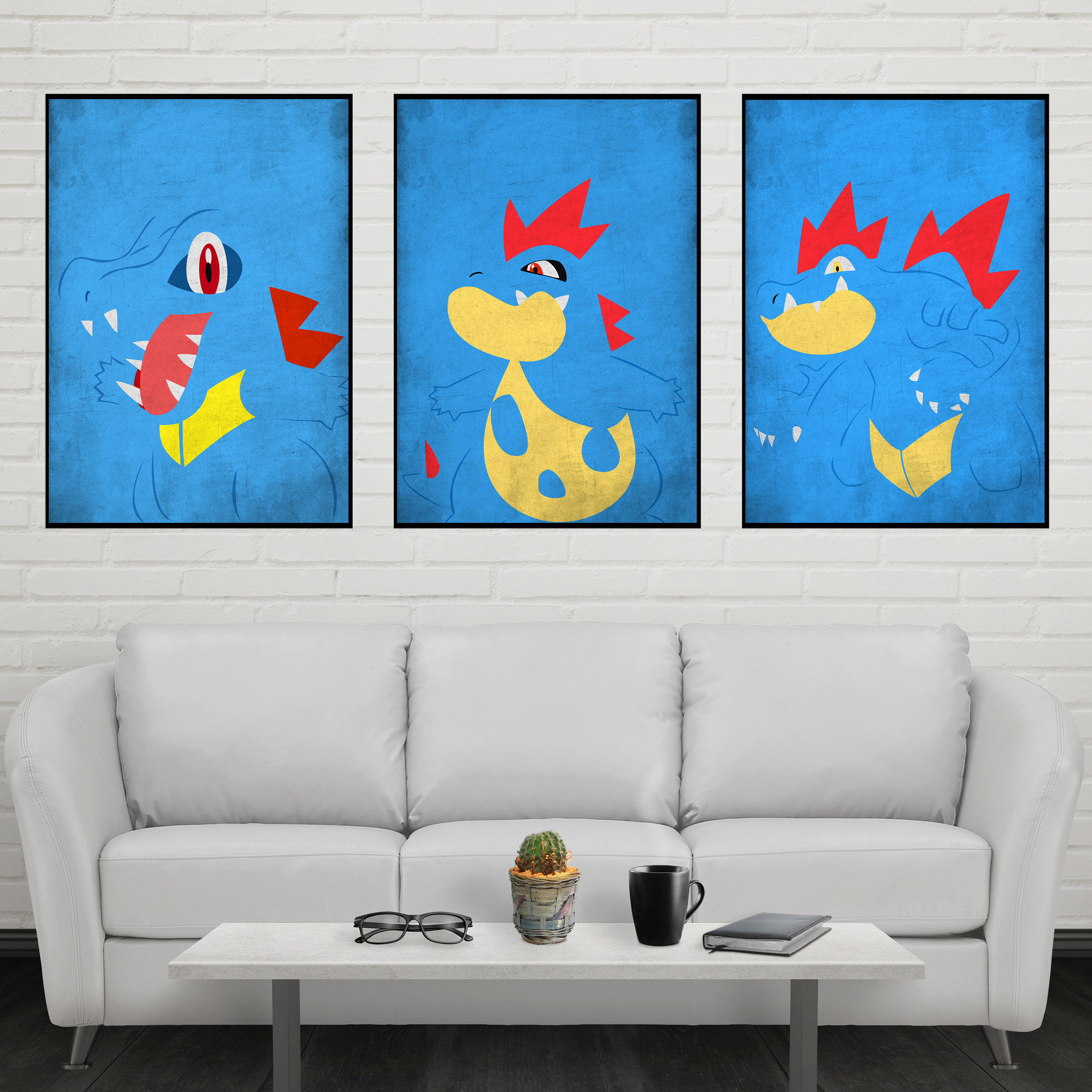 Totodil Evolution Poster Set Totodile Croconaw Feraligatr Poster Set Totodile Print Croconaw Print Feraligatr Print