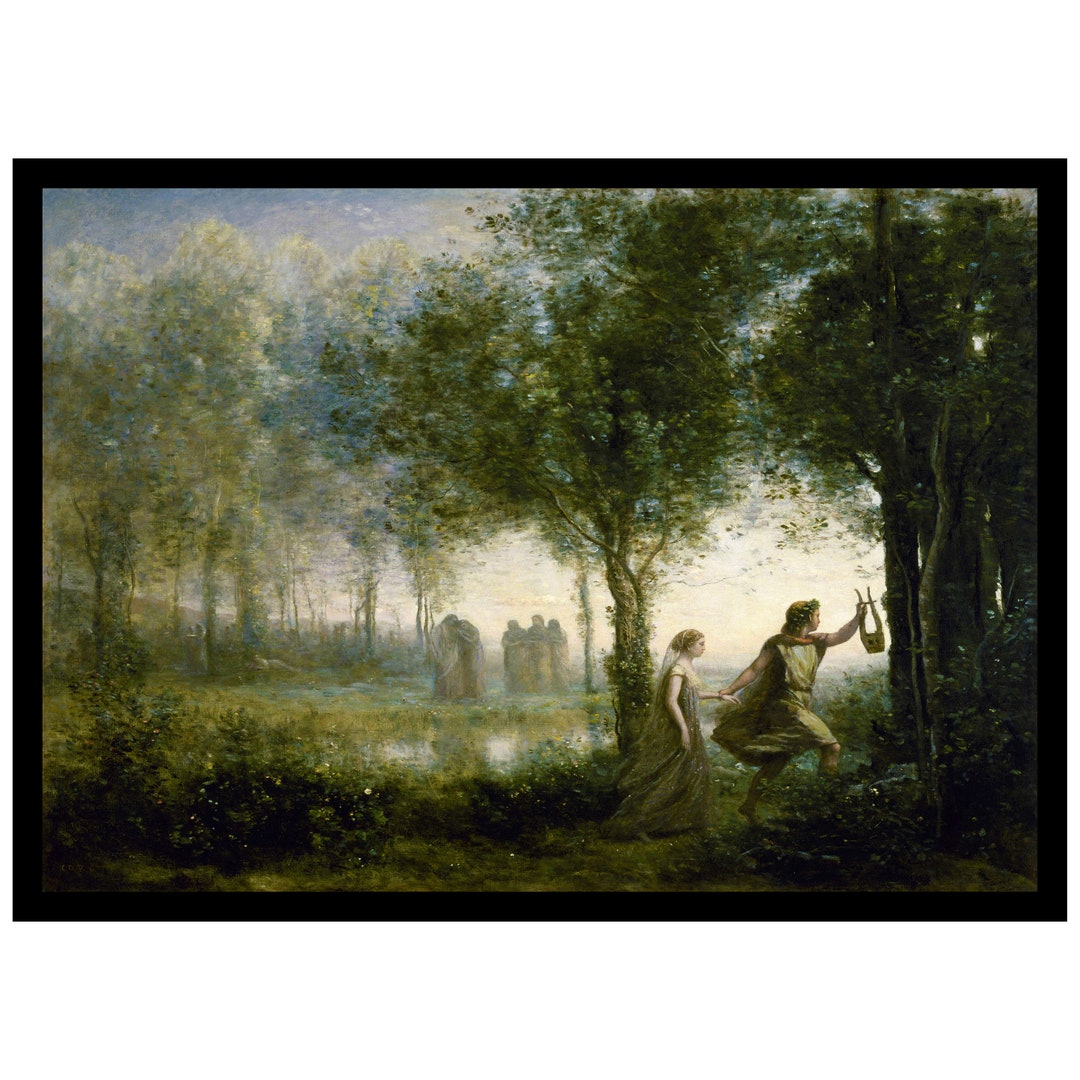 Jeanbaptistecamille Corot Orpheus Leading Eurydice From Etsy