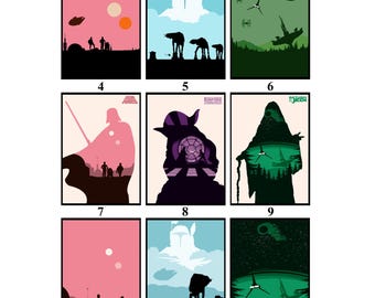 Select Print Or Prints Set Minimalist Star Wars Poster Set
