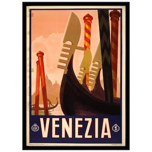 Vintage Venezia Travel Poster Venezia Italy Travel Print Wall Art
