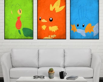 Treecko Torchic Mudkip Poster Set