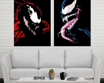 Venom And Carnage Poster Set Venom Poster Carnage Poster Venom Art Carnage Art Venom Print Carnage Print Venom Wall Art Carnage Wall Art