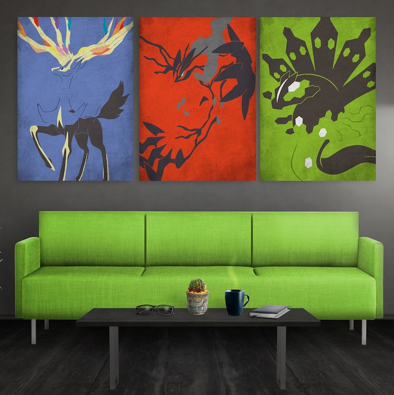 Legendary Aura Trio Poster Set Xerneas Yveltal Zygarde Print - Etsy